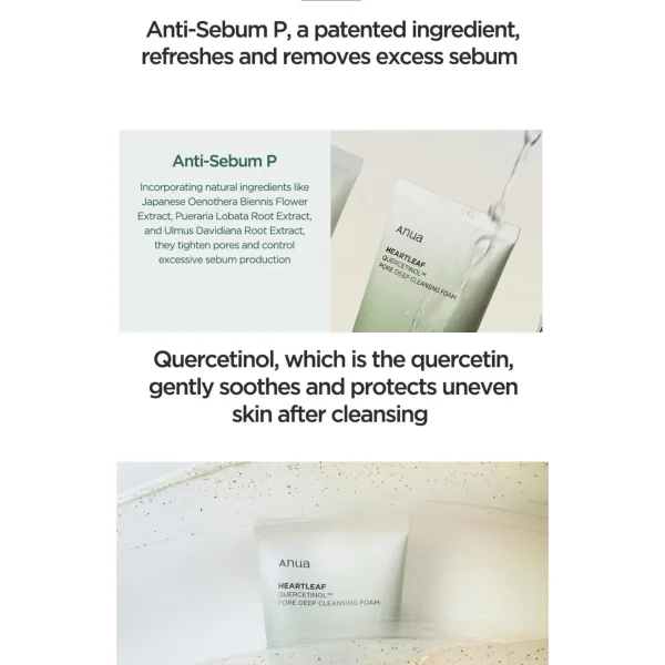 ANUA Heartleaf Quercetinol Pore Deep Cleansing Foam 150ml - Image 6