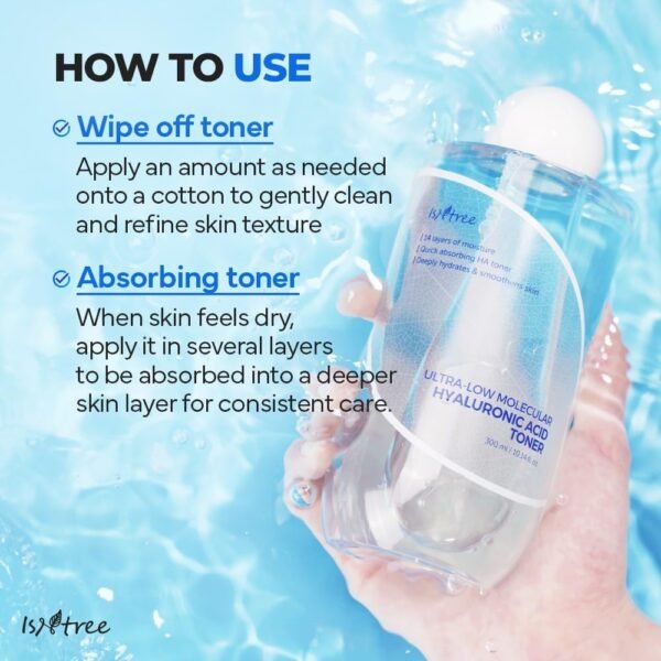 ISNTREE Ultra-Low Molecular Hyaluronic Acid Toner 300ml - Image 6