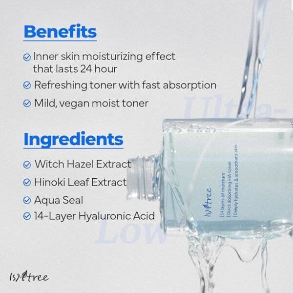 ISNTREE Ultra-Low Molecular Hyaluronic Acid Toner 300ml - Image 4