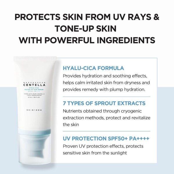 SKIN1004 Hyalu-Cica Water-Fit Sun Serum SPF50++++ - Image 4