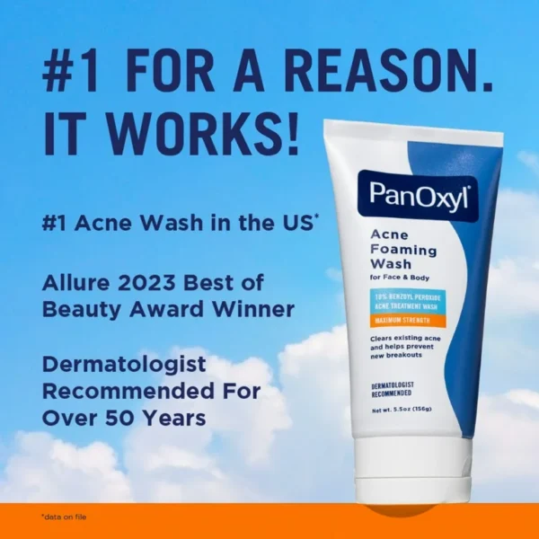PanOxyl Acne Foaming Wash (10% Benzoyl Peroxide Maximum Strength) - Image 4