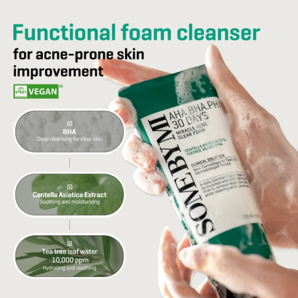 Some By Mi AHA BHA PHA 30 Days Miracle Foam Cleanser - Image 2